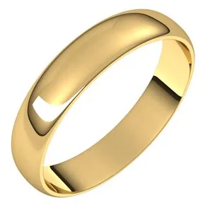 10K Yellow 4 mm Half Round Ultra-Light Band Size 10
