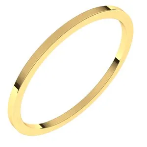14K Yellow 1 mm Flat Band Size 10.5