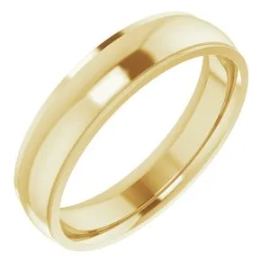 14K Yellow 5 mm Comfort Fit Edge Band Size 10