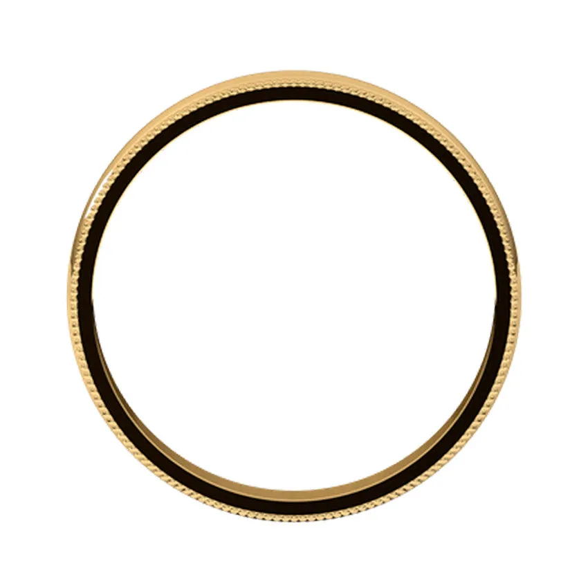 14K Yellow Lightweight Milgrain Wedding Band
