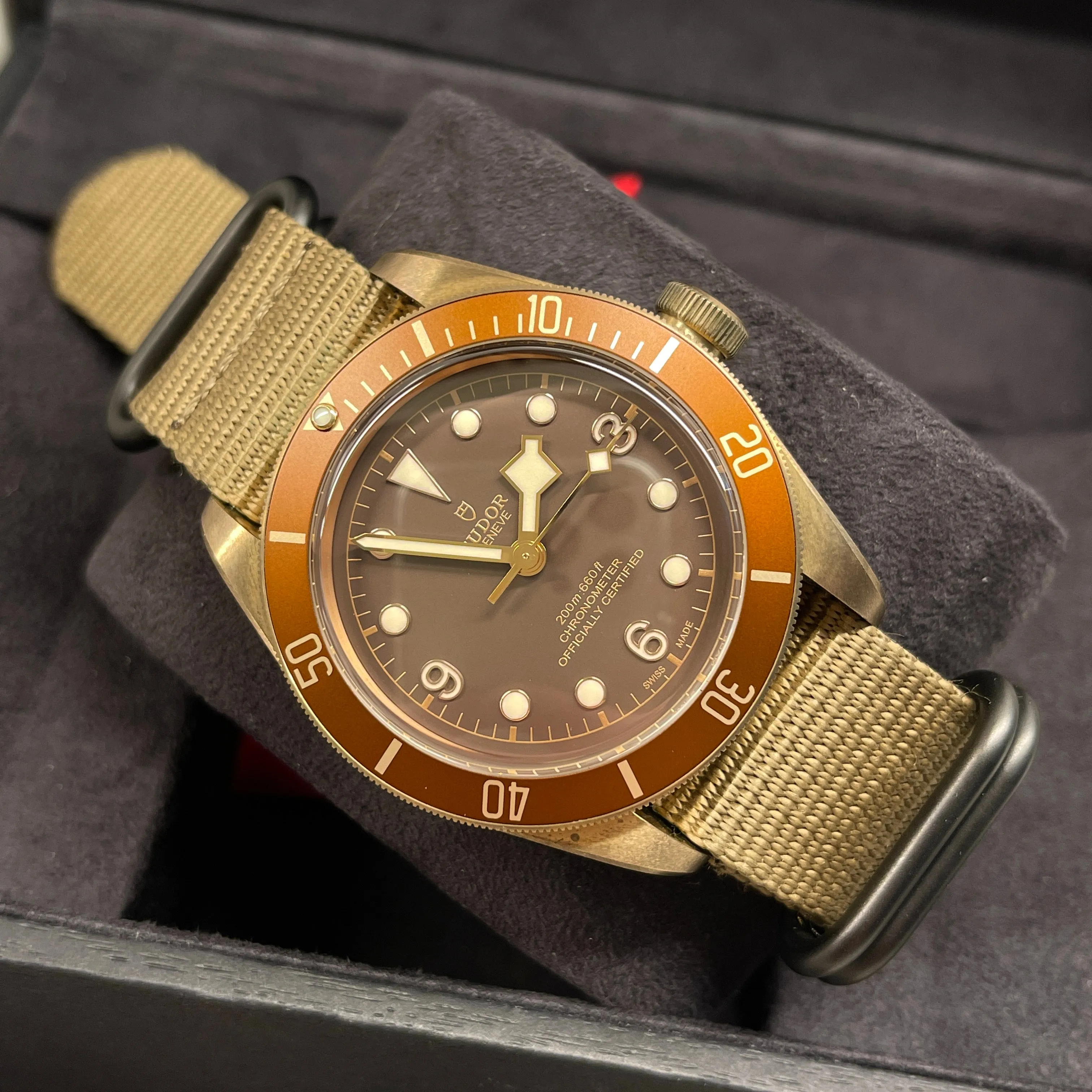 2019 Tudor Heritage Black Bay Bronze 79250BM Tobacco Brown Automatic Wristwatch Box Papers