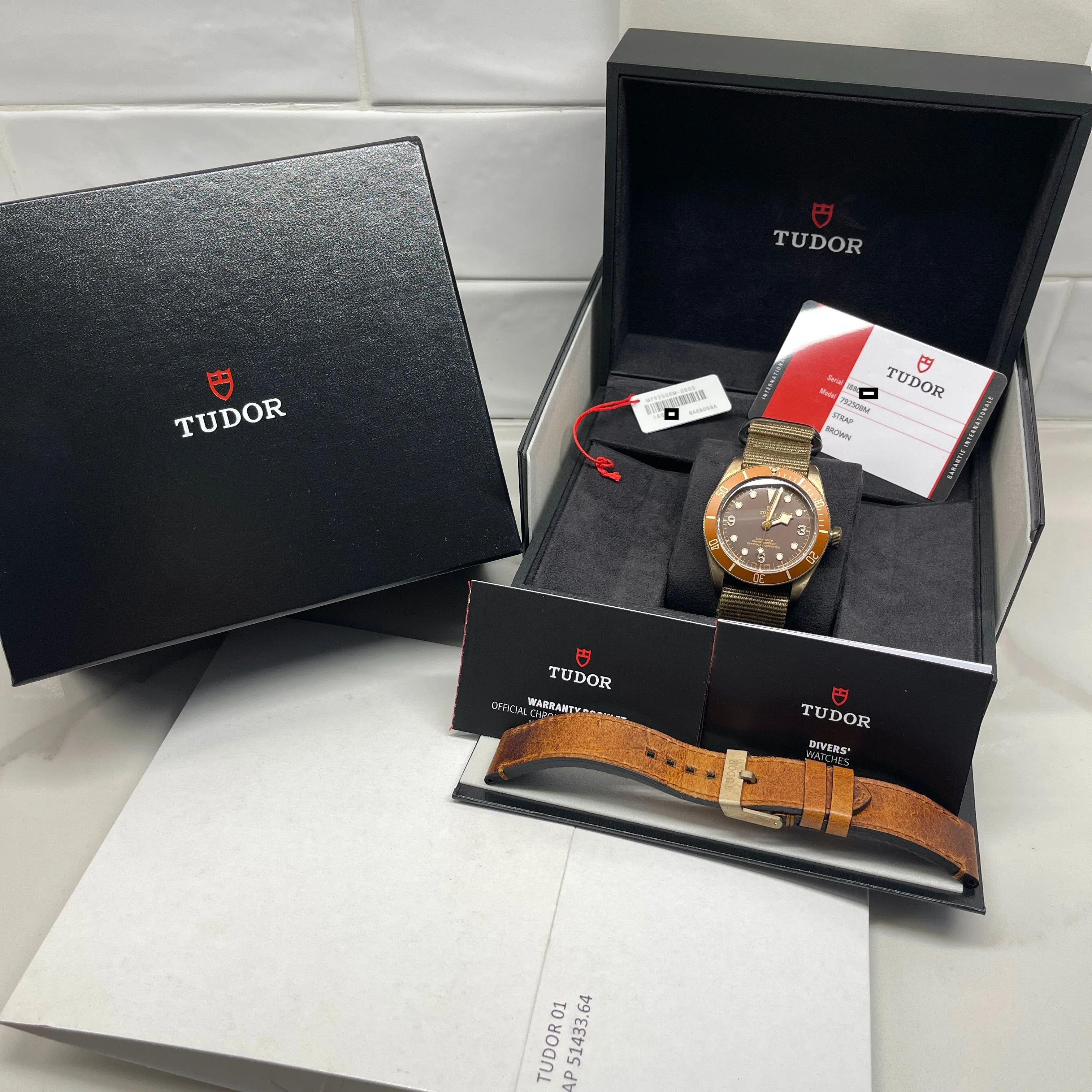 2019 Tudor Heritage Black Bay Bronze 79250BM Tobacco Brown Automatic Wristwatch Box Papers