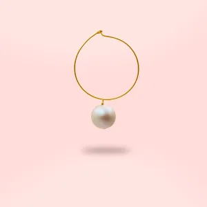 Abstract - Moon Hoops Earrings White