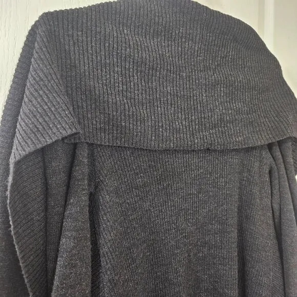 All Saints Cava Cardigan Merino Wool Women's XS Charcoal Fine Knit