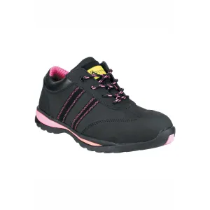 Amblers Safety Trainers Womens Standard Fit Black Pink Boots Steel Toe Size 6