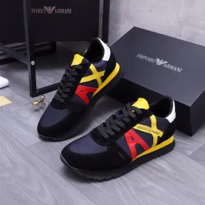 ARM*NI EXCH*NGE || Textured Panelled Lace-Up Shoes
