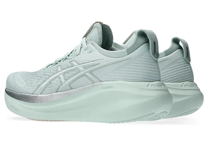 Asics Gel Nimbus 27 (B Width) - Pure Aqua/White (Womens)