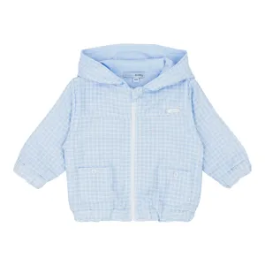 Blue & White Cross Check Lightweight Jacket