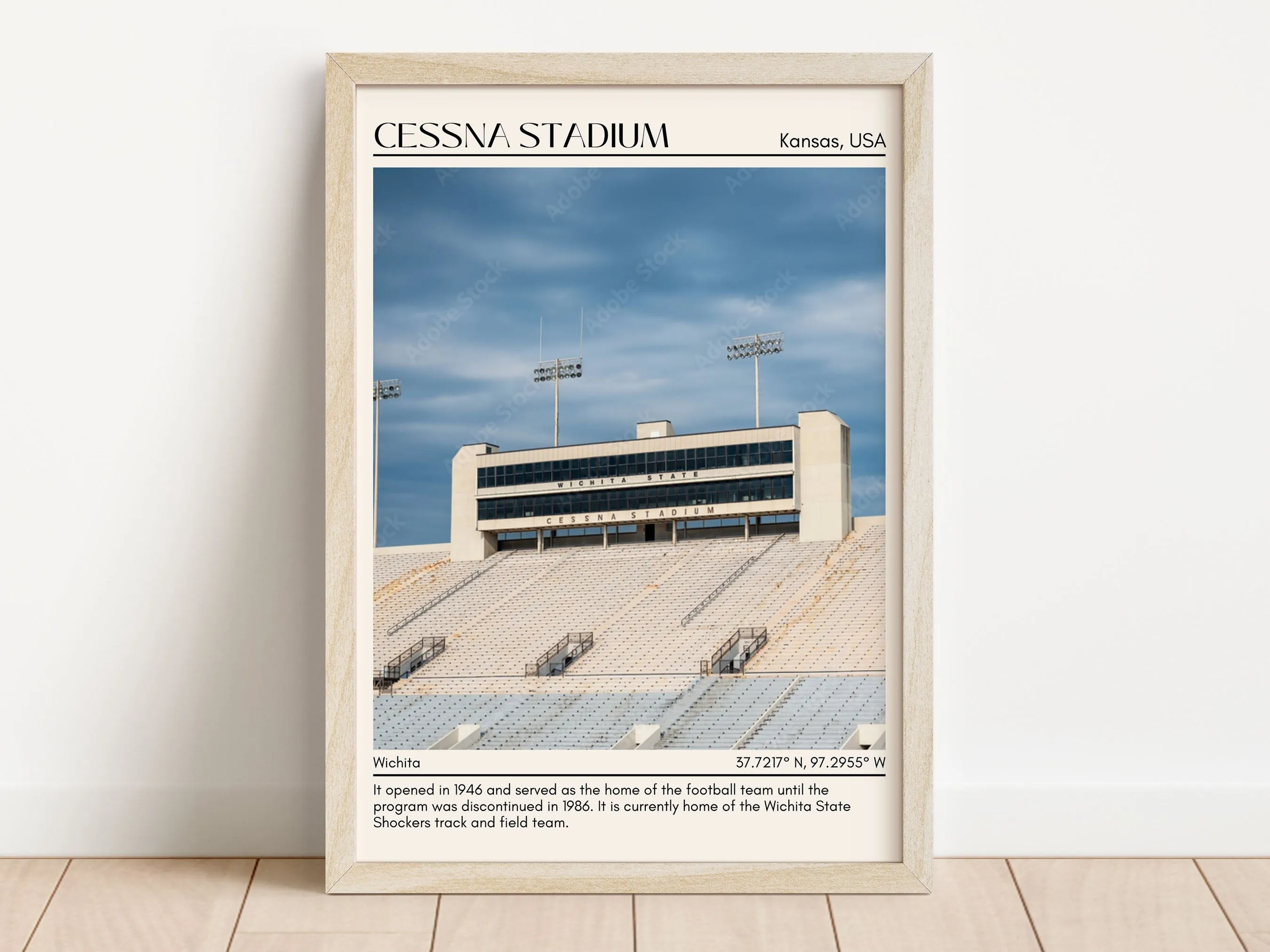 Cessna Stadium Football Minimal Wall Art
