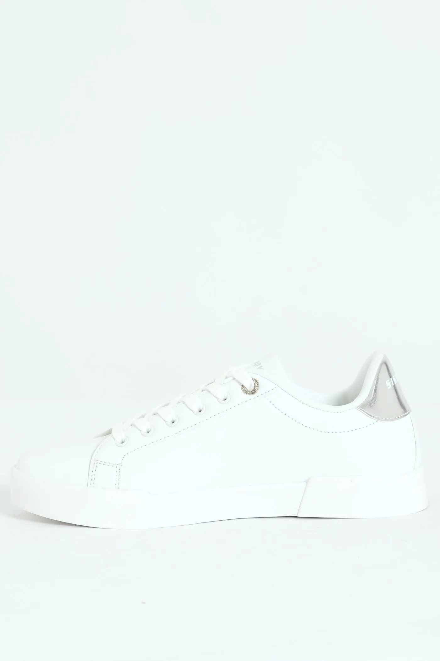 Classic Lace Up Logo Hardward Sneaker - White