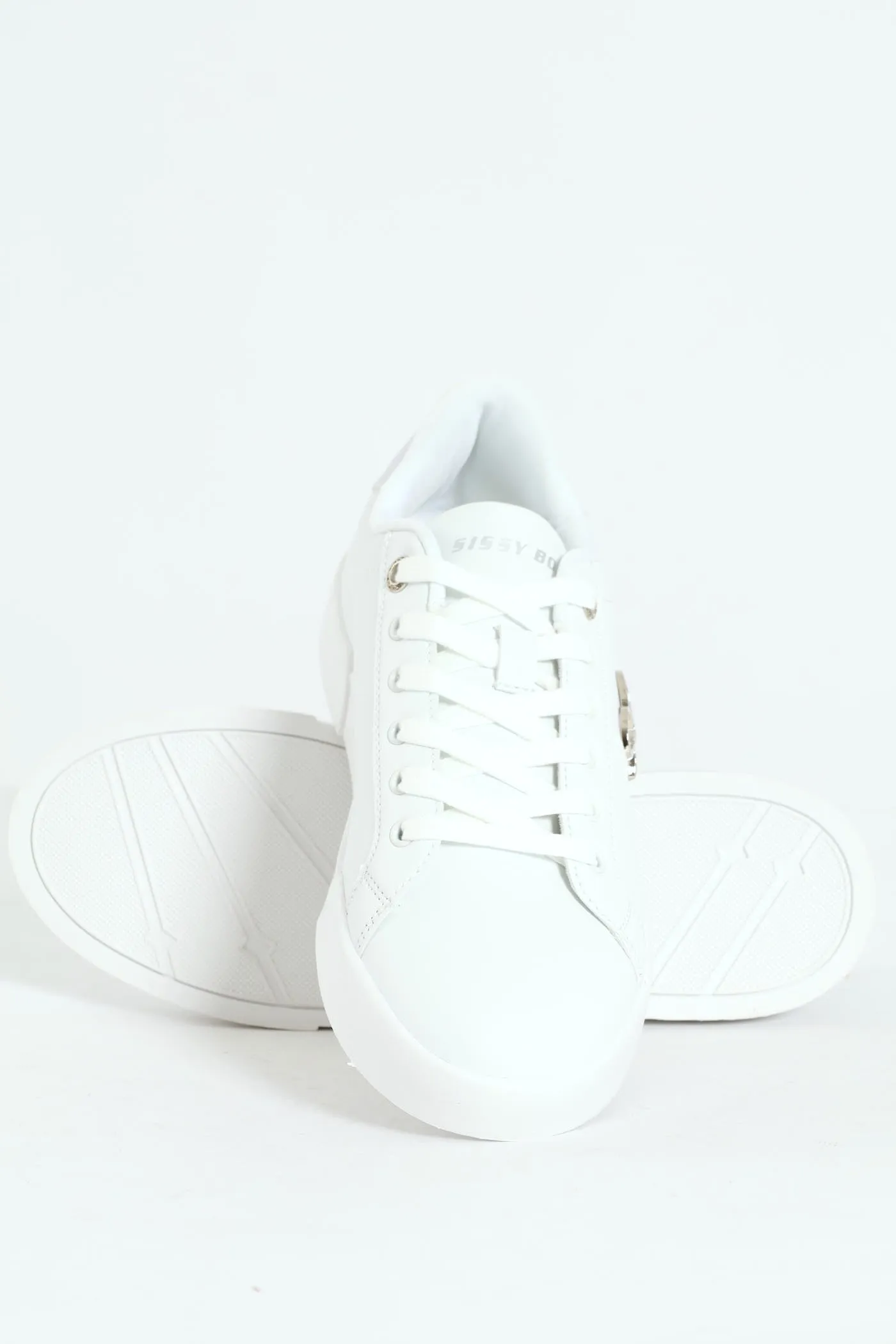 Classic Lace Up Logo Hardward Sneaker - White