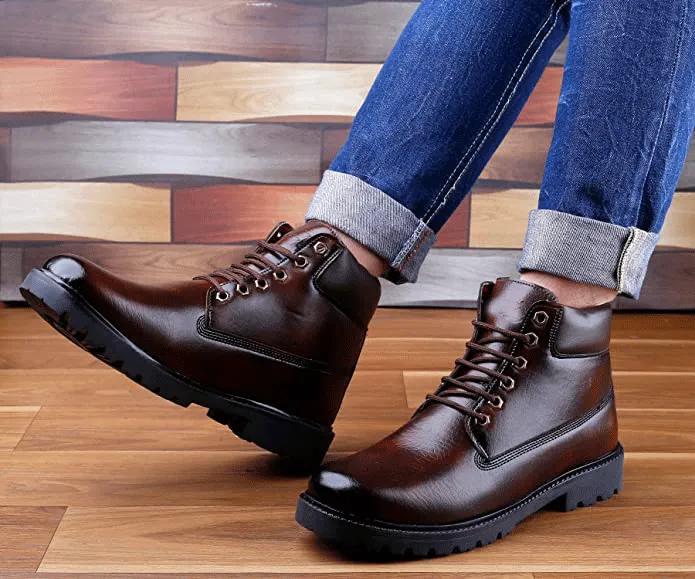Classy Casual Lace-Up Ankle Boot For Men's-UniqueandClassy