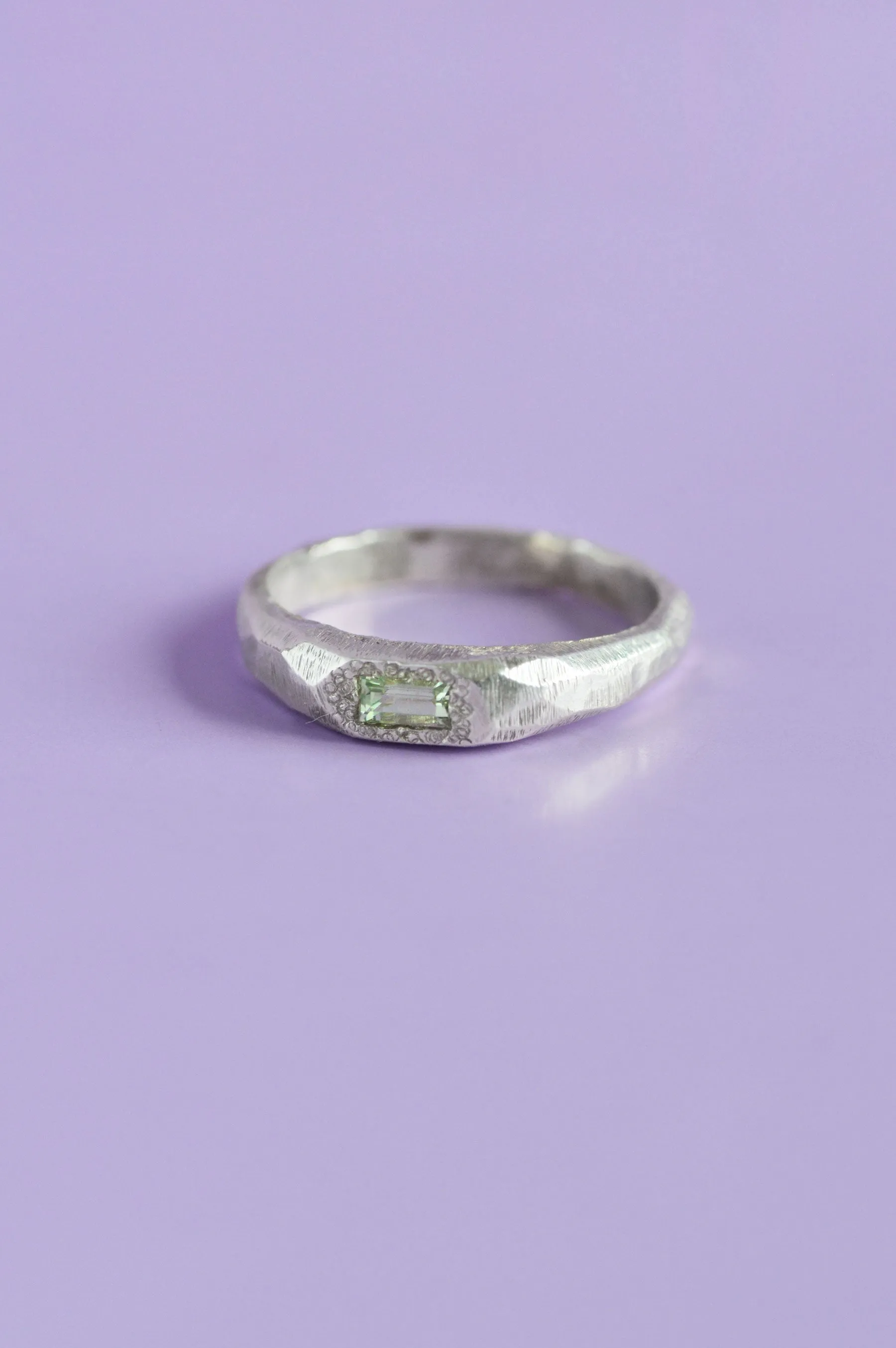 Cleo Green Sapphire Silver Ring
