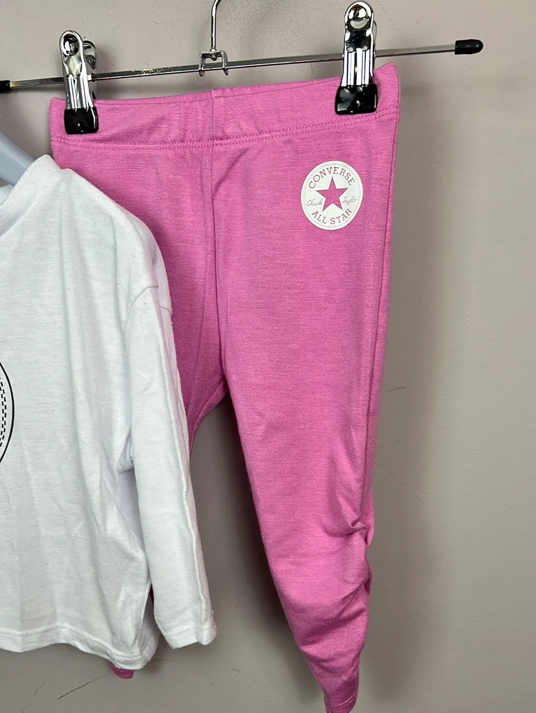 Converse pink & white t-shirt set 18m