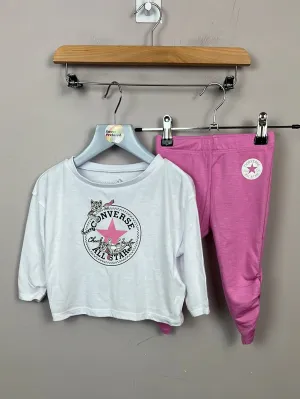 Converse pink & white t-shirt set 18m