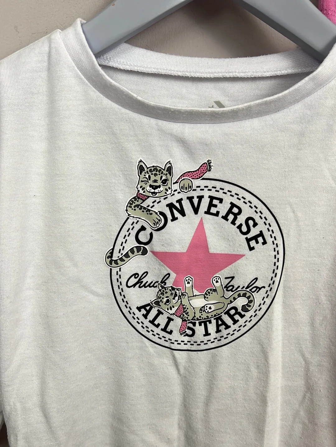 Converse pink & white t-shirt set 18m