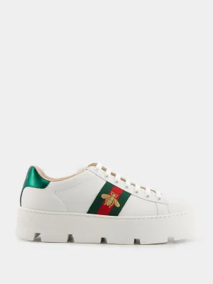 Embroidered Platform Sneakers