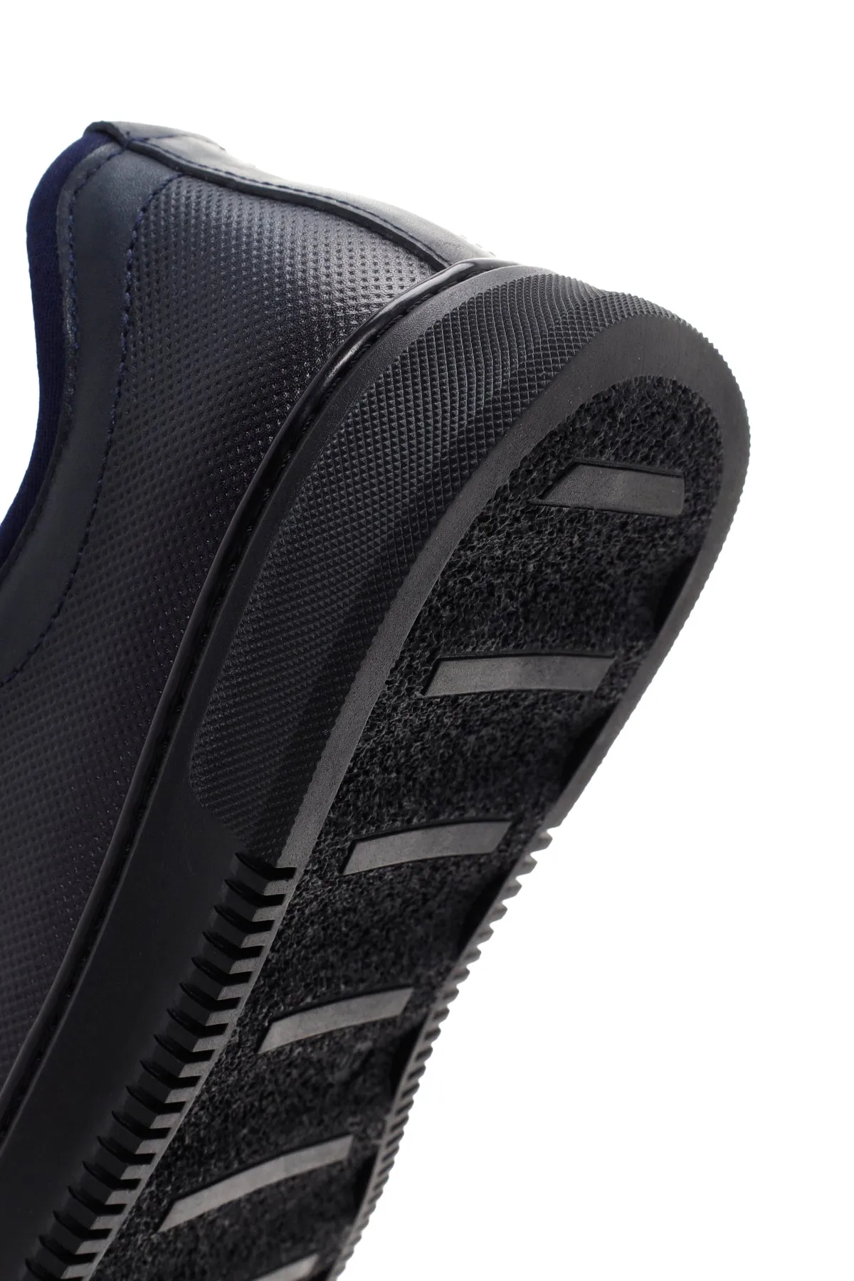 Erkek Lacivert Bağcıklı Deri Sneaker
