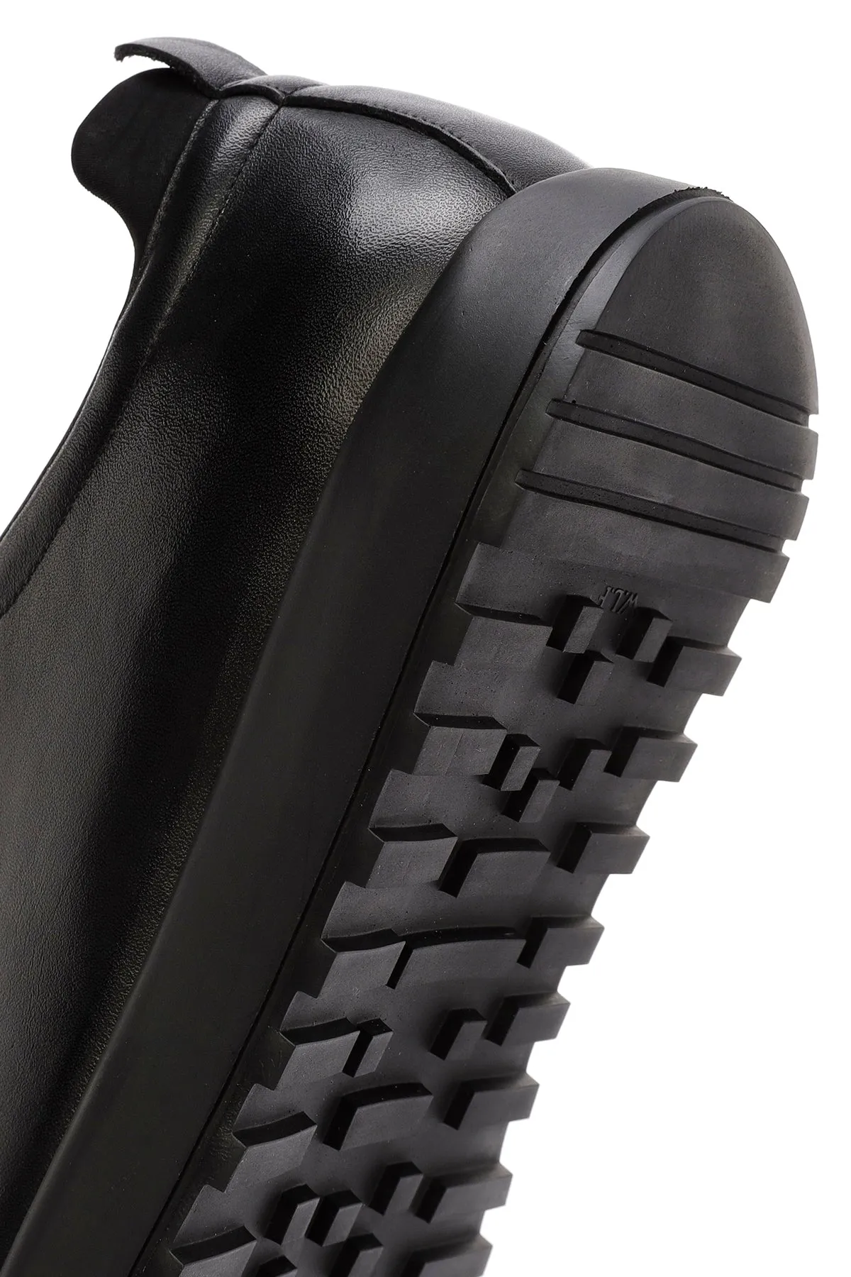Erkek Siyah bağcıklı Deri Sneaker