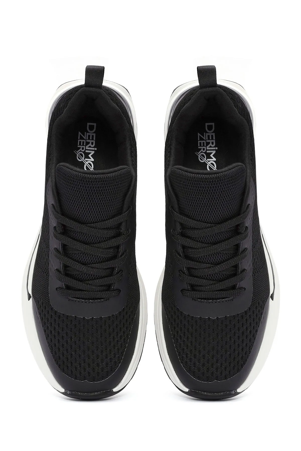 Erkek Siyah Bağcıklı Kumaş Sneaker