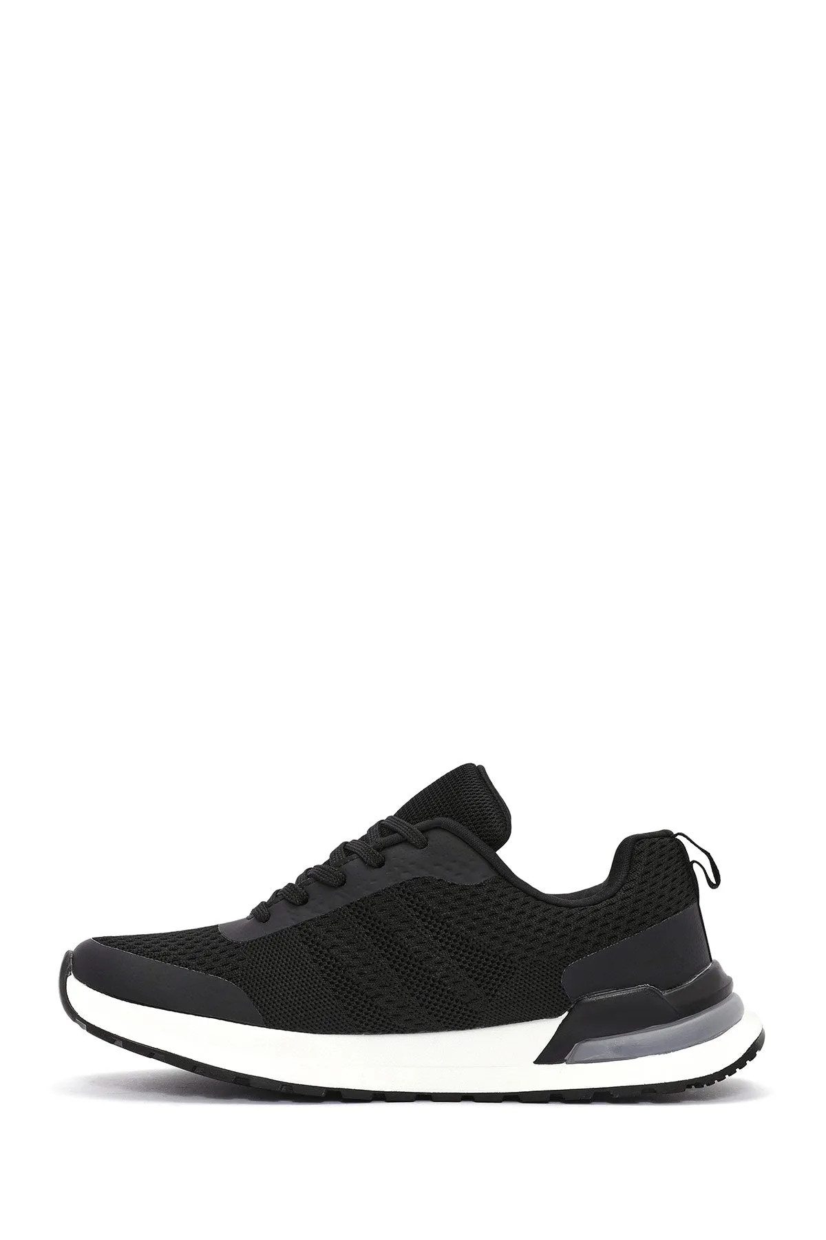 Erkek Siyah Bağcıklı Kumaş Sneaker