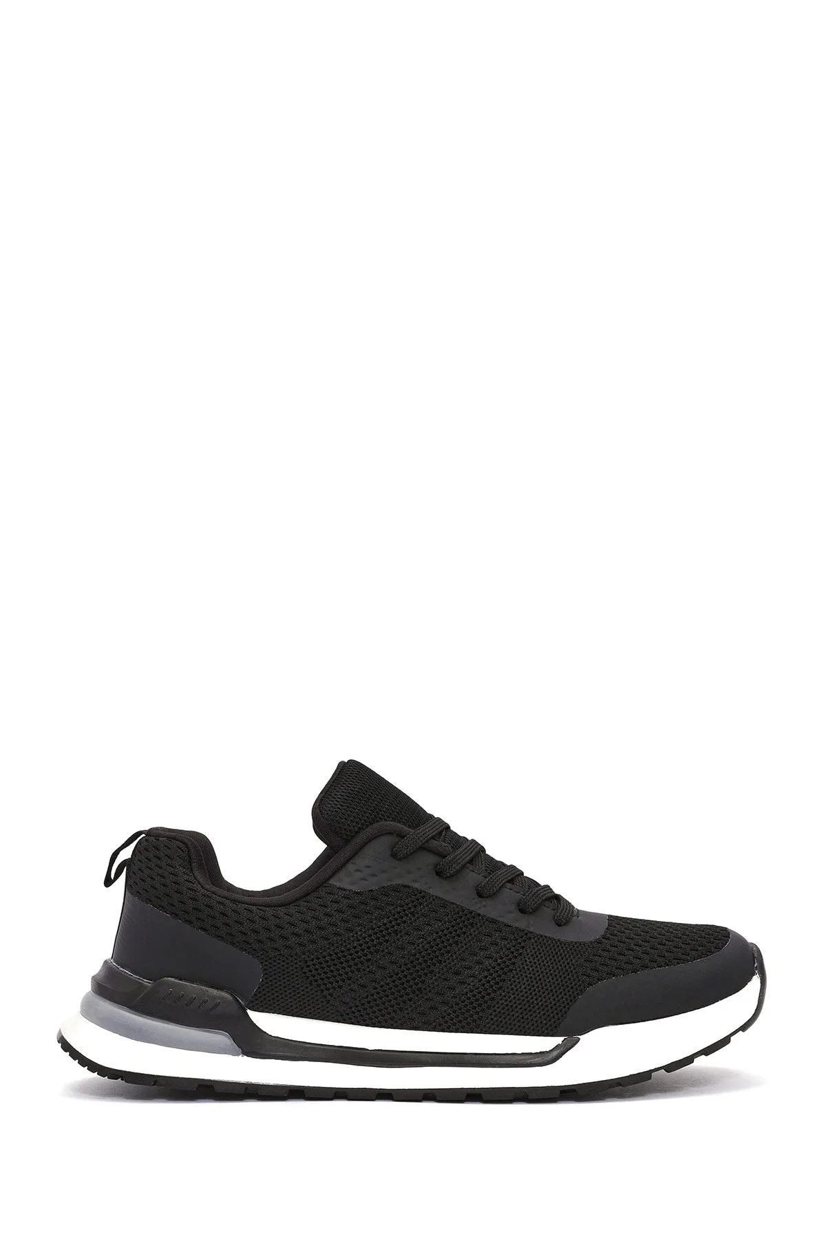Erkek Siyah Bağcıklı Kumaş Sneaker