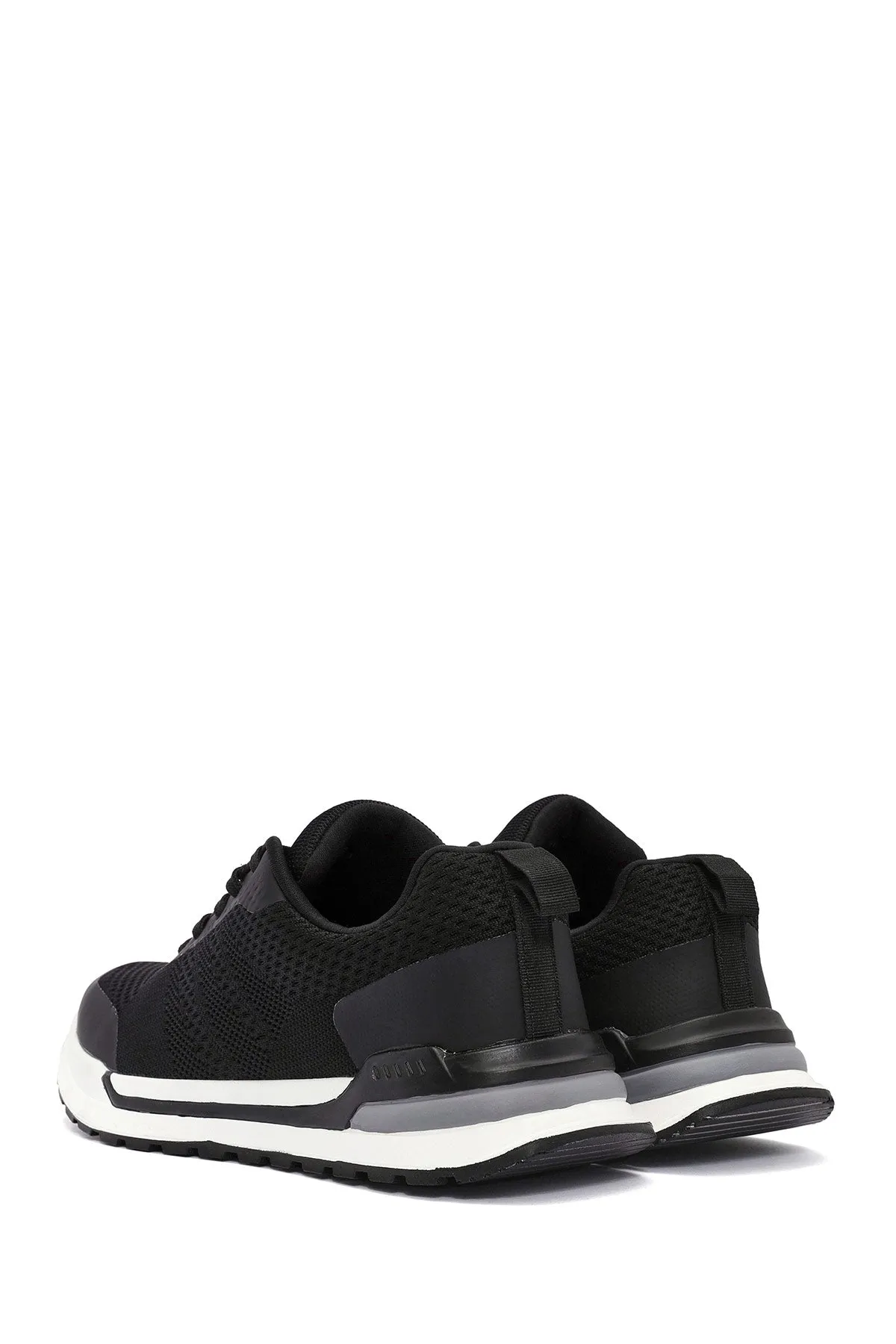 Erkek Siyah Bağcıklı Kumaş Sneaker