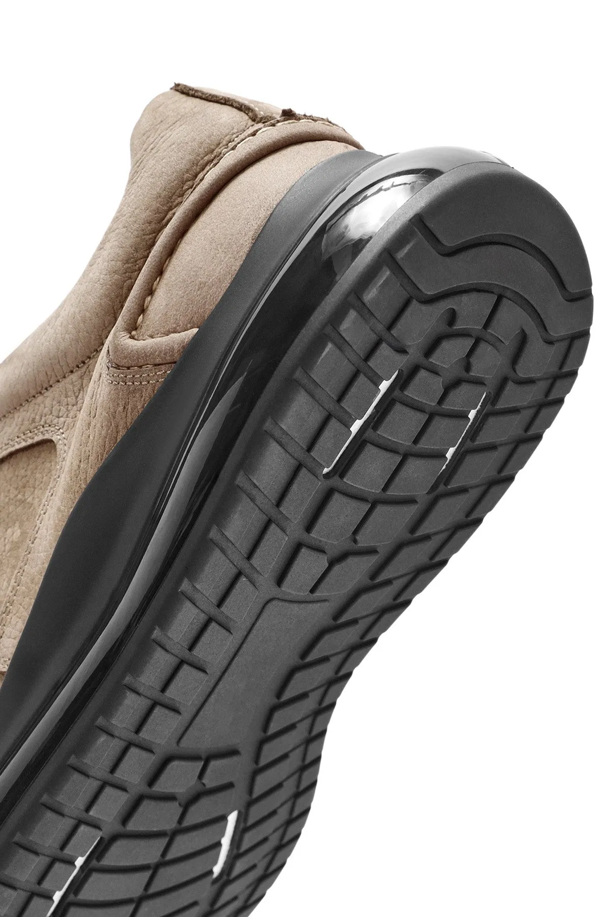 Erkek Vizon Bağcıklı Nubuk Deri Sneaker