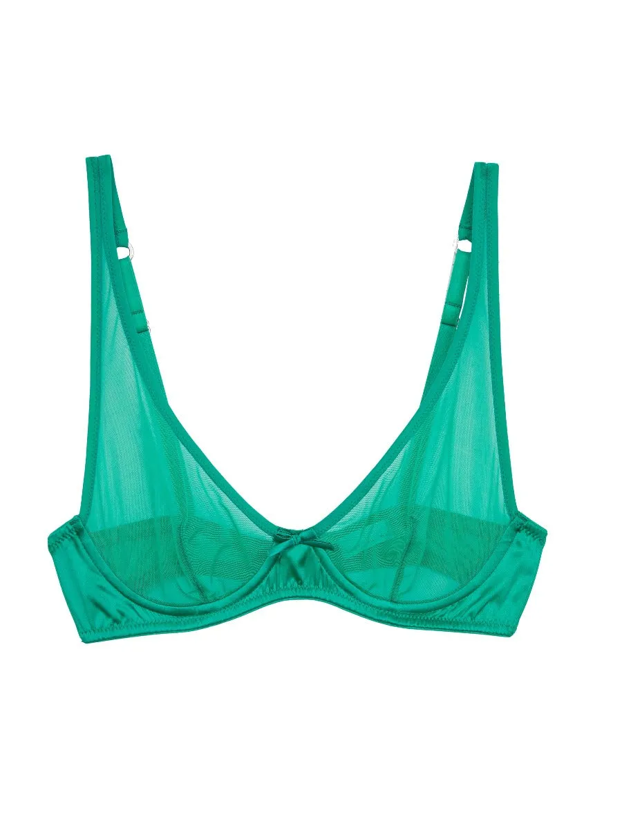 Fleur du Mal: Mesh Demi Underwire Bra - 32G, Last One!