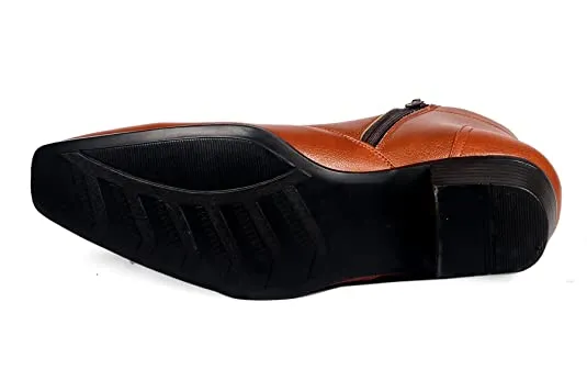 Formal Faux Leather Men's Height Increasing Boots-Unique and Classy