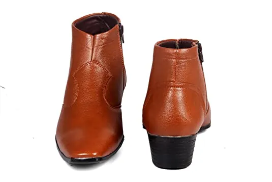 Formal Faux Leather Men's Height Increasing Boots-Unique and Classy