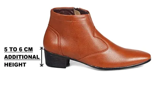 Formal Faux Leather Men's Height Increasing Boots-Unique and Classy