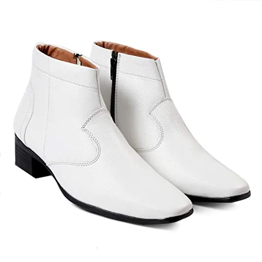 Formal Faux Leather Men's Height Increasing Boots-Unique and Classy