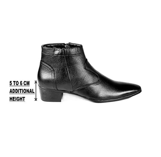 Formal Faux Leather Men's Height Increasing Boots-Unique and Classy