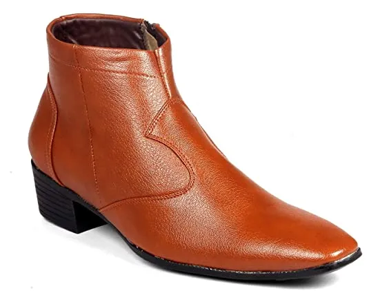 Formal Faux Leather Men's Height Increasing Boots-Unique and Classy