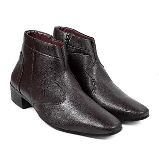 Formal Faux Leather Men's Height Increasing Boots-Unique and Classy