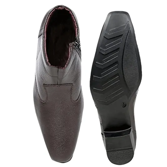 Formal Faux Leather Men's Height Increasing Boots-Unique and Classy
