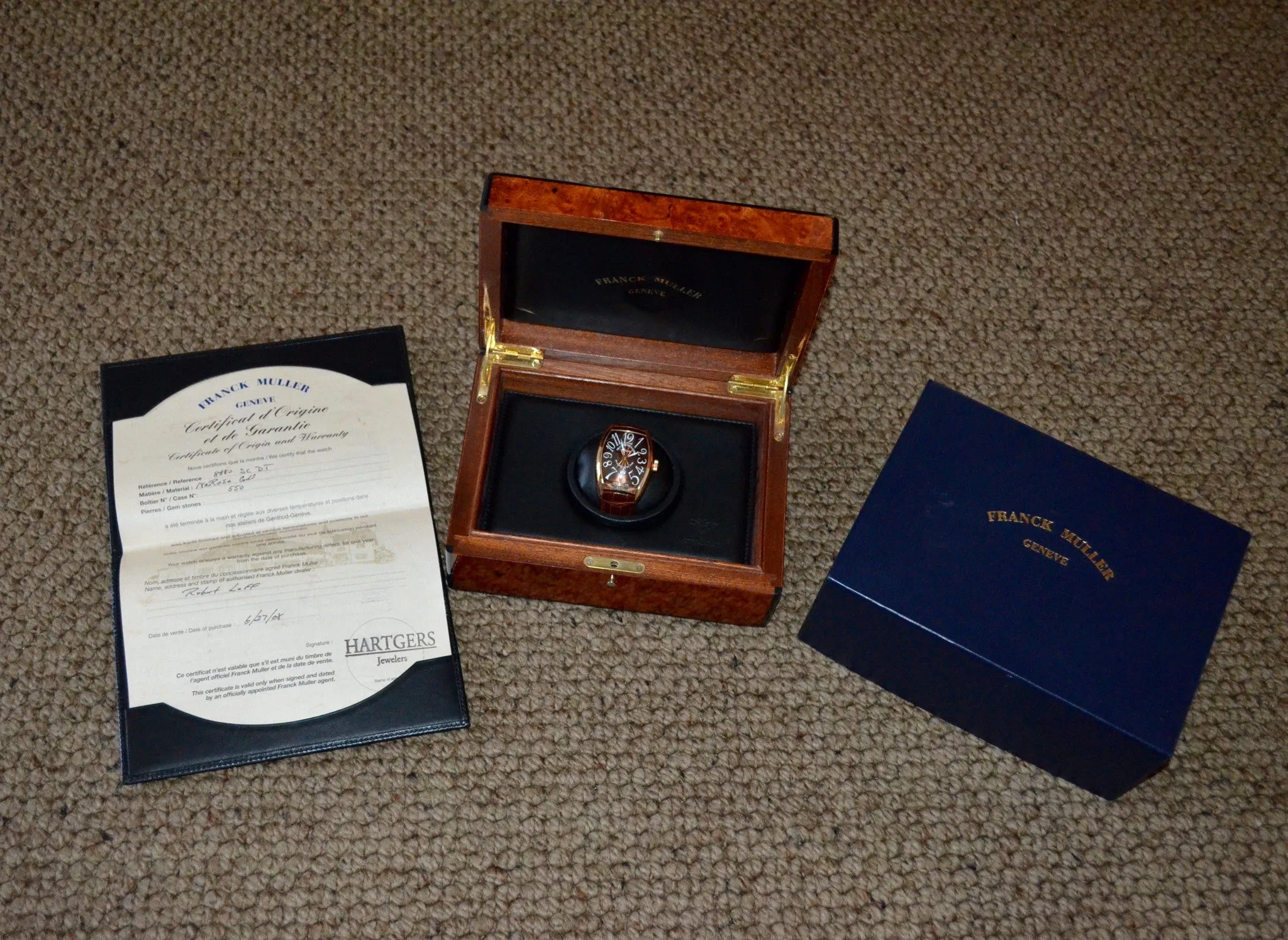 Franck Muller 8880 SC DT 18K Rose Gold XL Curvex Automatic Platinum Rotor Watch