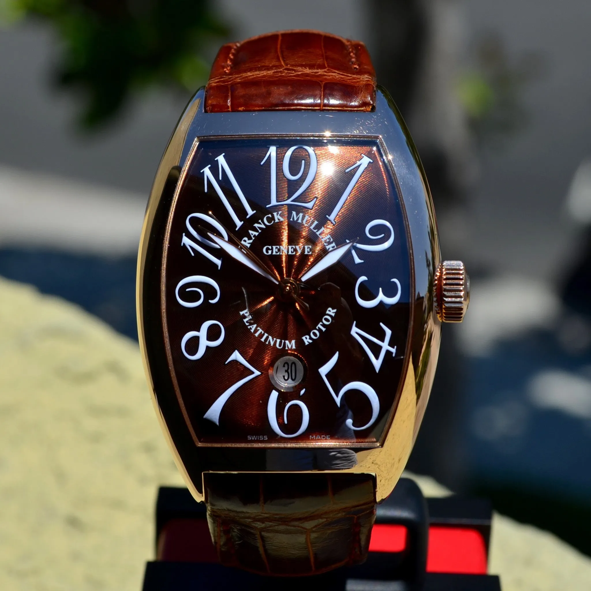 Franck Muller 8880 SC DT 18K Rose Gold XL Curvex Automatic Platinum Rotor Watch
