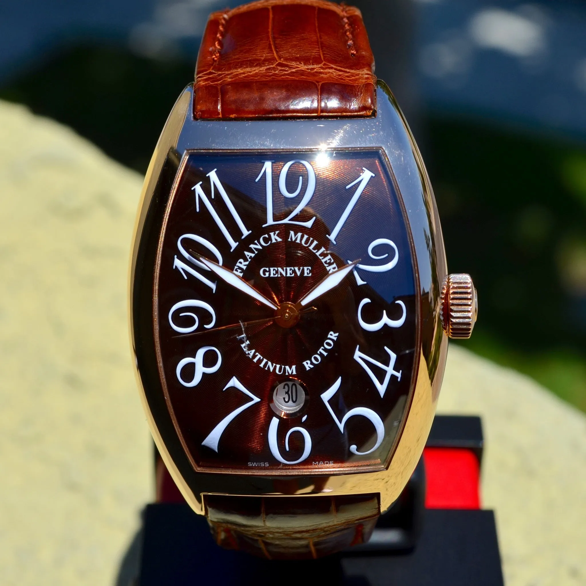 Franck Muller 8880 SC DT 18K Rose Gold XL Curvex Automatic Platinum Rotor Watch