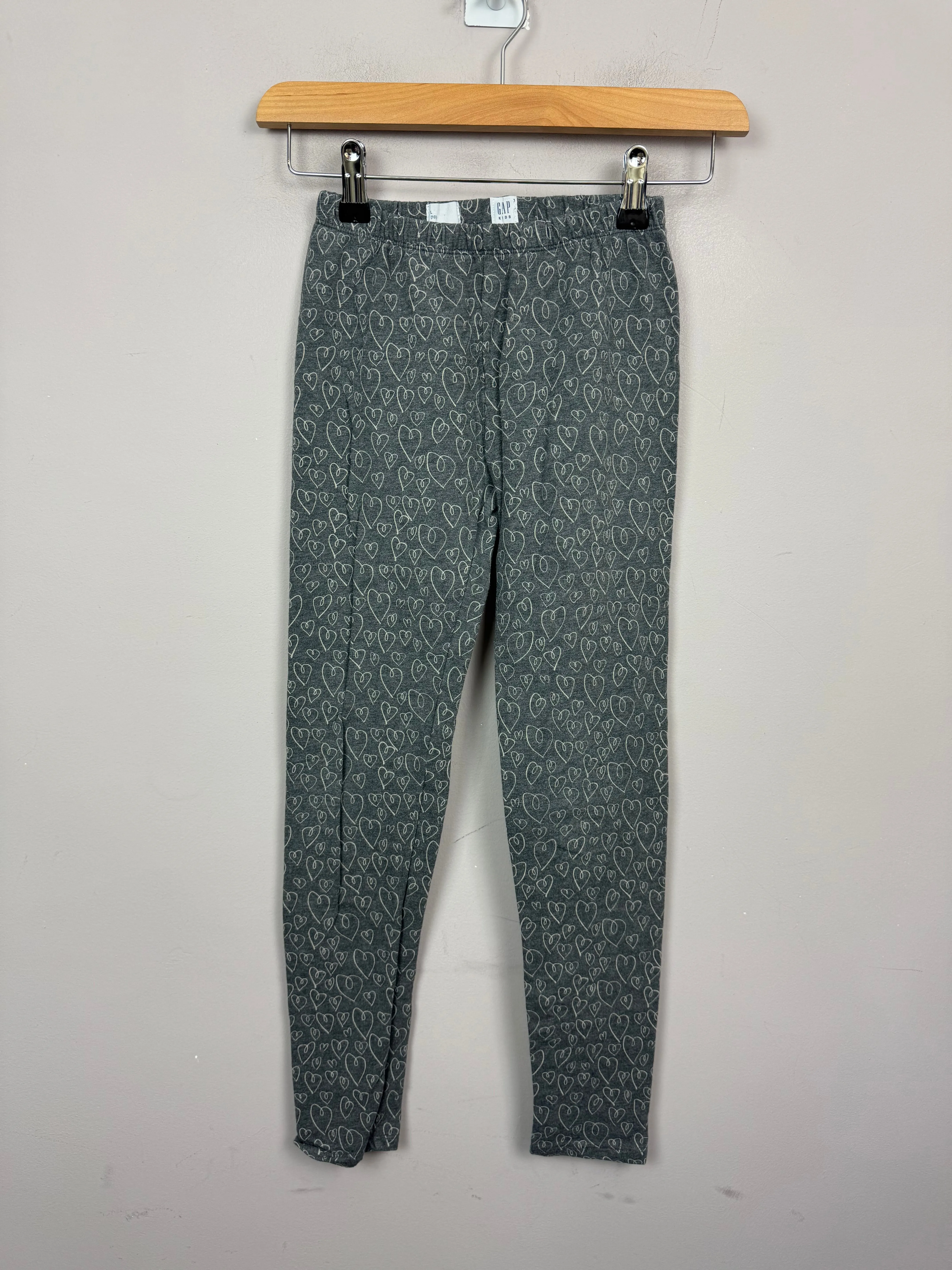 Gap grey heart leggings 10-11y