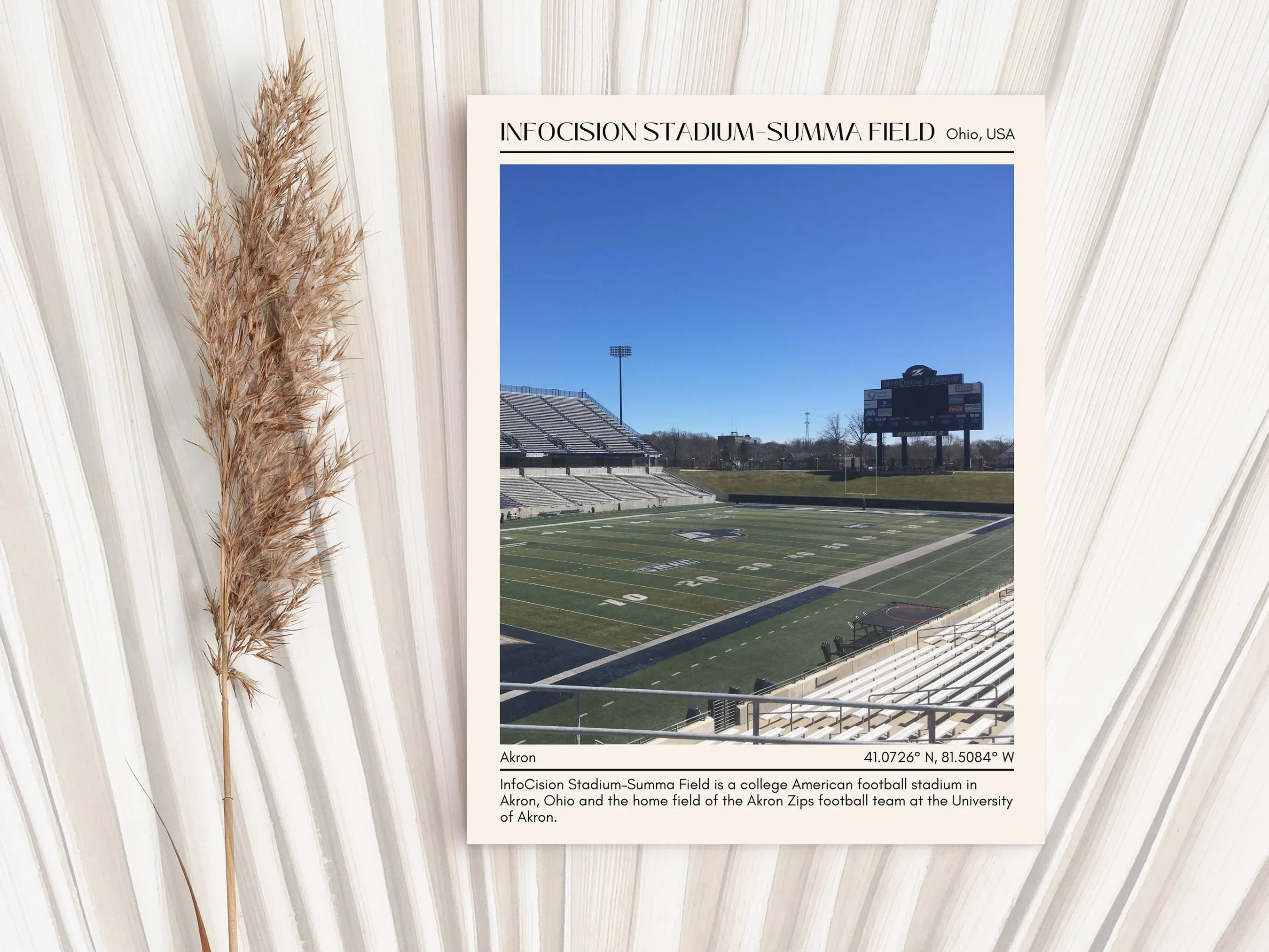 InfoCision Stadium–Summa Field Football Minimal Wall Art
