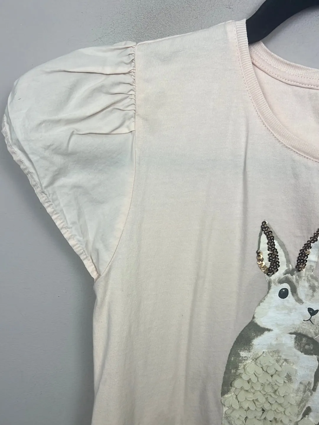John Lewis pale pink bunny t-shirt 12y