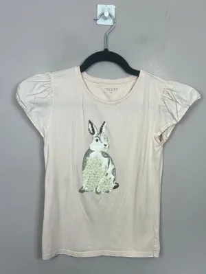 John Lewis pale pink bunny t-shirt 12y