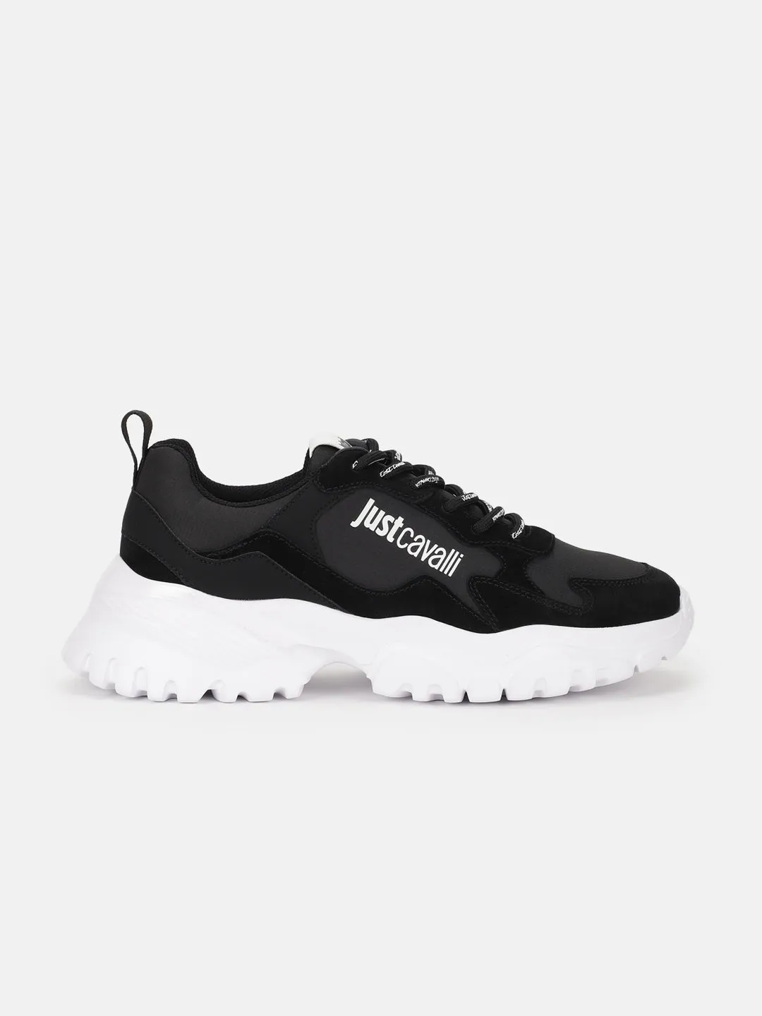 Just Cavalli Men Black Solid Lace-up Sneakers