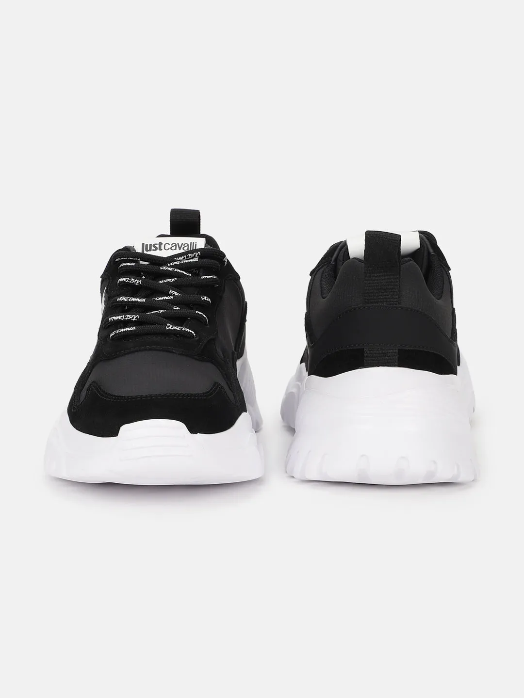 Just Cavalli Men Black Solid Lace-up Sneakers