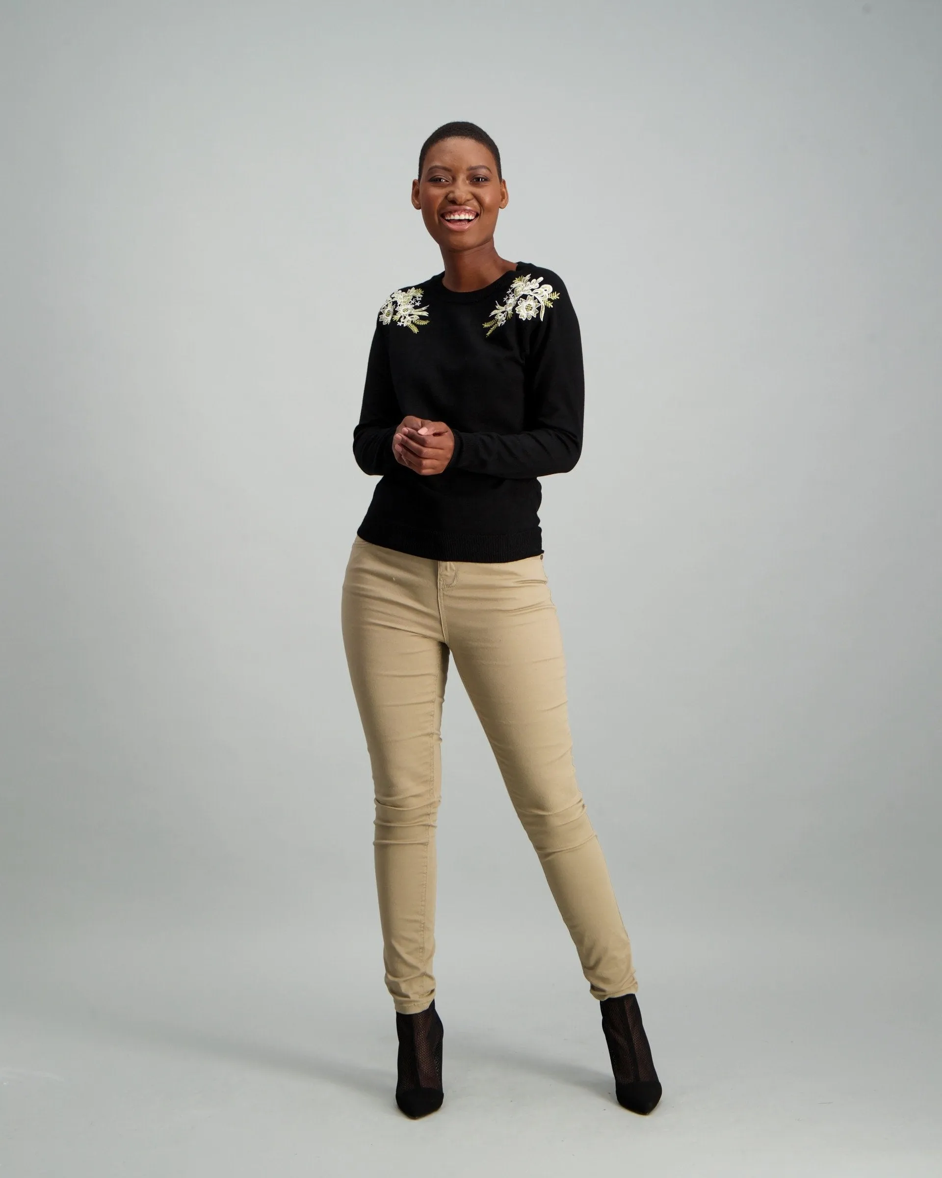 Ladies Embellished Pullover - Black