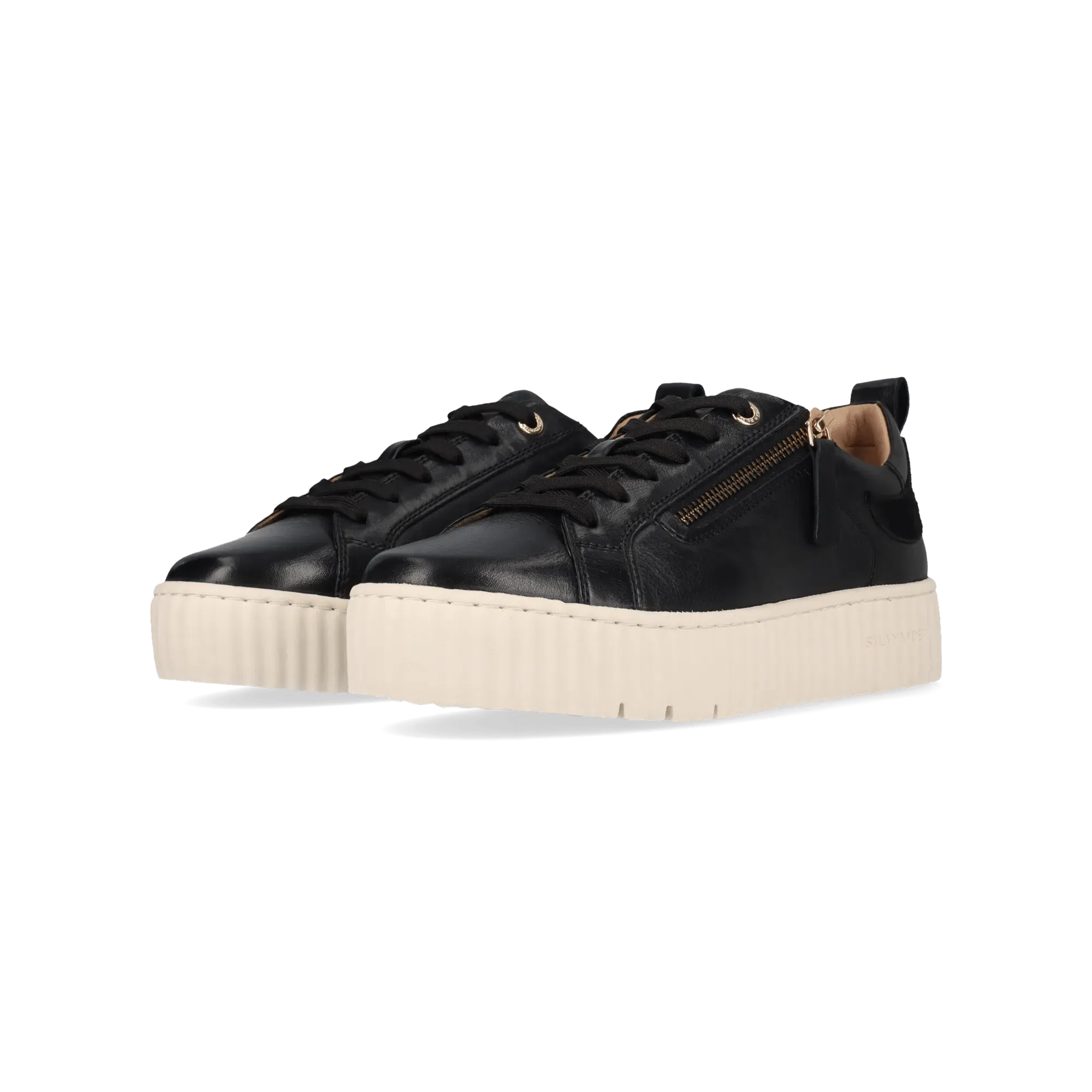 Leder Sneaker schwarz