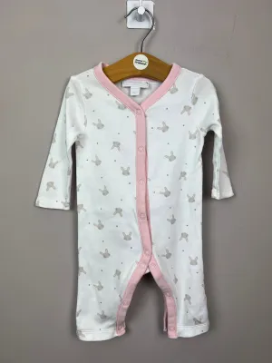 Little White Company white bunny sleepsuit 0-3m