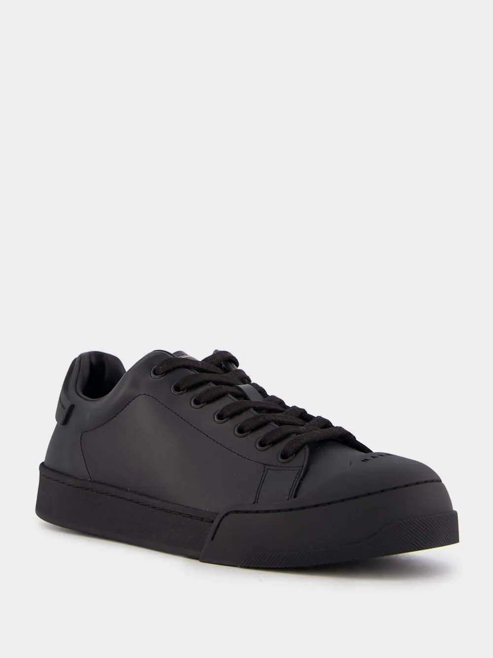Logo-Print Tongue Leather Sneakers